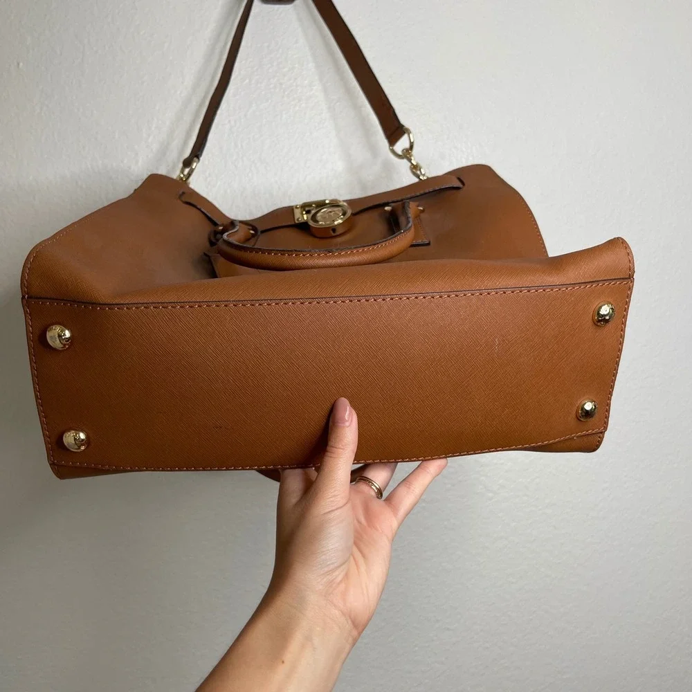 Michael Kors Hamilton‎ North South Tote Brown Saffiano Leather Handbag